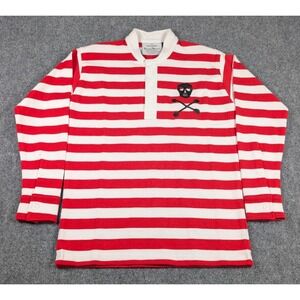 Rowing Blazers Original Rugby Shirt Mens S Red White Striped Skull Crossbones